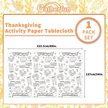 Gatherfun Thanksgiving Color-in Tablecloth for Fun Activities