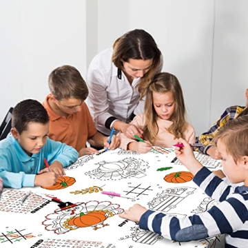 Gatherfun Thanksgiving Color-in Tablecloth for Fun Activities