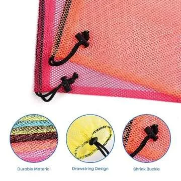 PLULON 12 Pcs Mesh Bag with Drawstring Mesh Storage Bag Mesh Drawstring Bags Laundry Bag Mesh Ball Bag Gym Bags Nylon Bags for Storage, Travel and Sports