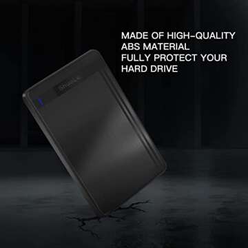 2.5-inch Hard Drive Enclosure, SATA to USB 3.0 Adapter Tool-Free External Hard Drive Case, Supports UASP SATA III, Optimized for 2.5-inch SSD/HDD, Black