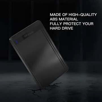 2.5-inch Hard Drive Enclosure, SATA to USB 3.0 Adapter Tool-Free External Hard Drive Case, Supports UASP SATA III, Optimized for 2.5-inch SSD/HDD, Black