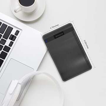 2.5-inch Hard Drive Enclosure, SATA to USB 3.0 Adapter Tool-Free External Hard Drive Case, Supports UASP SATA III, Optimized for 2.5-inch SSD/HDD, Black