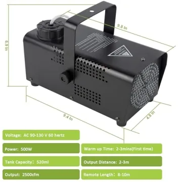 ATDAWN Fog Machine with 126 Multi-Color LED Lights
