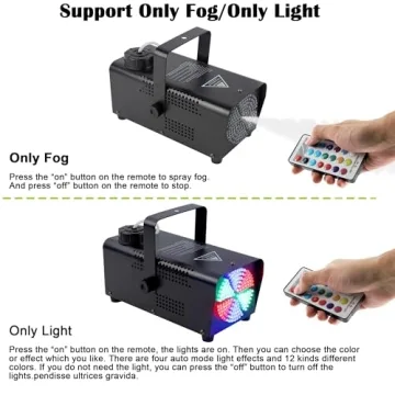 ATDAWN Fog Machine with 126 Multi-Color LED Lights