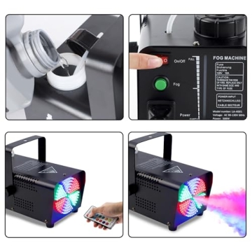 ATDAWN Fog Machine with 126 Multi-Color LED Lights