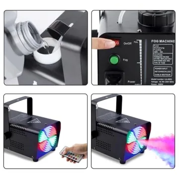 ATDAWN Fog Machine with 126 Multi-Color LED Lights