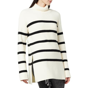 The Drop Women's Camilla Drop Shoulder Turtleneck Whisper White/Black, S