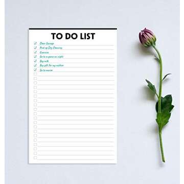 To Do List Notepad - 5.5"x8.2", 50 Sheets, To Do Notebook with Check List Organizing, Tear Off, Simple Script, College Ruled To Do Planner for Daily Task