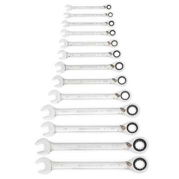 GEARWRENCH 13 Pc. 12 Pt. Reversible Ratcheting Combination Wrench Set, SAE - 9509N