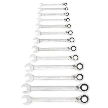 GEARWRENCH 13 Pc. 12 Pt. Reversible Ratcheting Combination Wrench Set, SAE - 9509N