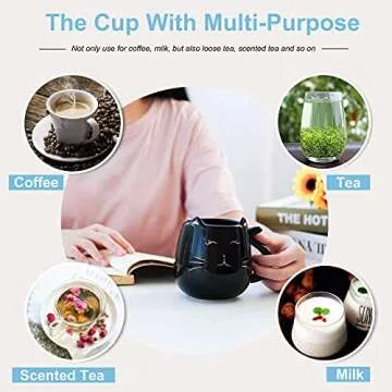 Skafil Cute Cat Ceramic Coffee Mug, Perfect Gift Idea