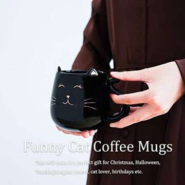 Skafil Cute Cat Ceramic Coffee Mug, Perfect Gift Idea