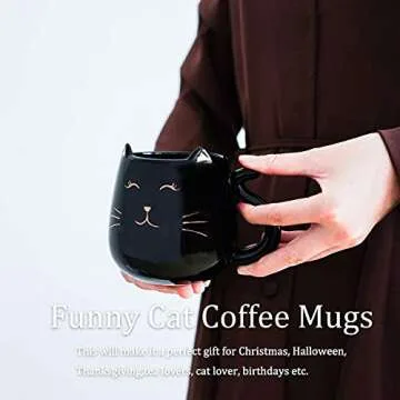 Skafil Cute Cat Ceramic Coffee Mug, Perfect Gift Idea