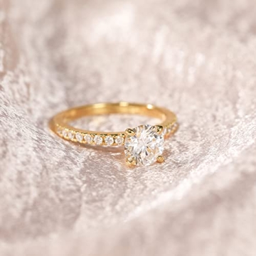 EAMTI Silver 1.25 CT Cubic Zirconia Engagement Ring