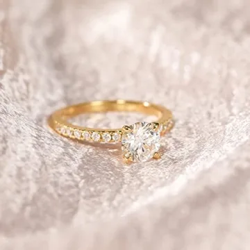 EAMTI Silver 1.25 CT Cubic Zirconia Engagement Ring