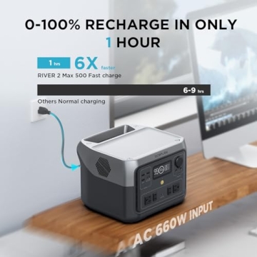 EF ECOFLOW RIVER 2 Max Portable Power Station 500Wh Fast Charging