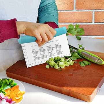 4TH Bench Scraper - Professional Stainless Steel Dough&Pastry Cutter, Multi-Purpose Kitchen Essential Gadget, Food-Safe Chopping Board Aid, Perfect Home Baking Culinary Tool - Turquoise