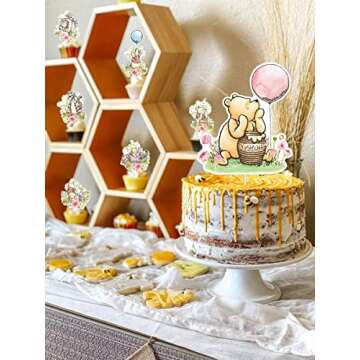Classic The Pooh Cake Topper For Girls Baby Shower Winnie Bee Birthday Party Decorations Cute Centerpieces