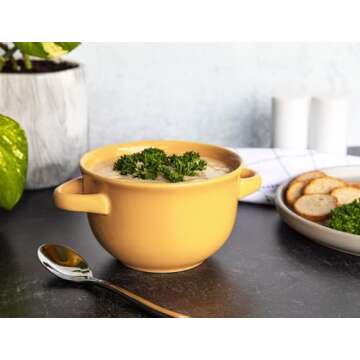 KooK 18 oz Soup Bowls - Oven Safe Ceramic Set of 4