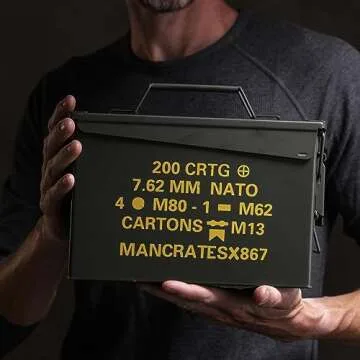 Man Crates Premium Snack-munition Ammo Can – Includes 3 Meat Stick Flavors and Snacks – Ships In A Glorious, Steel Ammo Can – Ultimate Gift for Meat Lovers