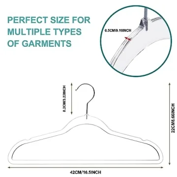 Quality Hangers Clear Plastic Hangers for Clothes | 10 Pack - 16.5 Inch | Heavy Duty Hangers Space Saving Crystal Clear Acrylic Hangers | 360 Degree Swivel Hook and Notches (Clear, 10)
