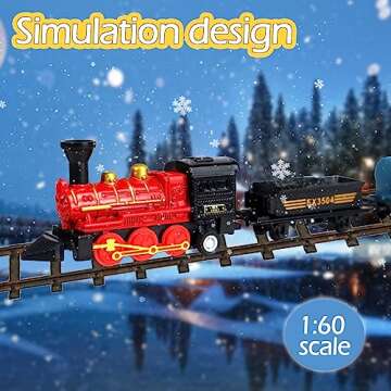 CORPER TOYS Mini Train Toy Set, 4 Packs (24 Pieces) Pull Back Model Train Playset for 3 4 5 6 Year O...