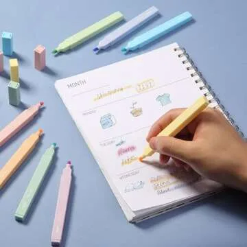 Mr. Pen Pastel Highlighters, 8 Pack, No Bleed