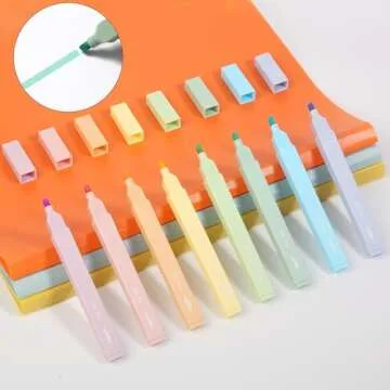Mr. Pen Pastel Highlighters, 8 Pack, No Bleed