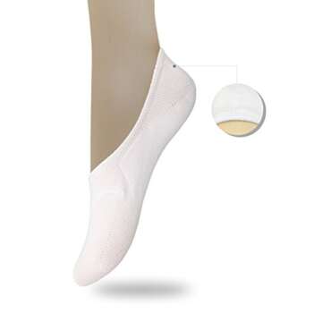 Eedor Women's 3 to 8 Pack Thin No Show Socks Non Slip Flat Boat Line