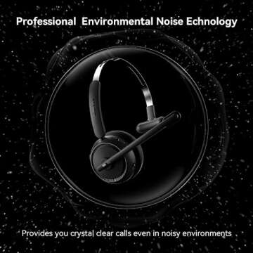 LEVN Wireless Headset 5.2 for Call Center, Wireless Headset with Mic for Work(Noise Cancelling), 65 ...