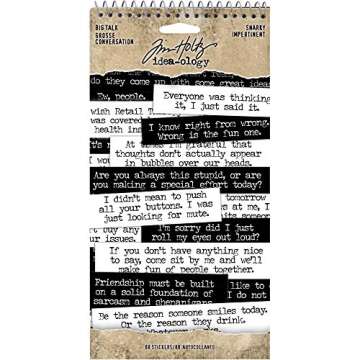 Tim Holtz - Small Talk, Snarky & Big Talk, Snarky - Idea-Ology Spiral Bound Sticker Books - 2 Books