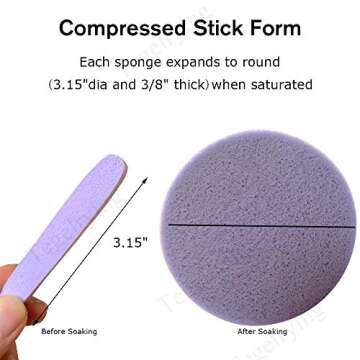 Facial Sponge Compressed,120 Count PVA Professional Makeup Removal Round Face Wash Sponges Spa Pads ...
