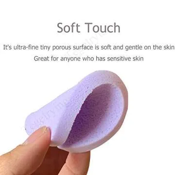 Facial Sponge Compressed,120 Count PVA Professional Makeup Removal Round Face Wash Sponges Spa Pads Exfoliating Cleansing for Women,Purple