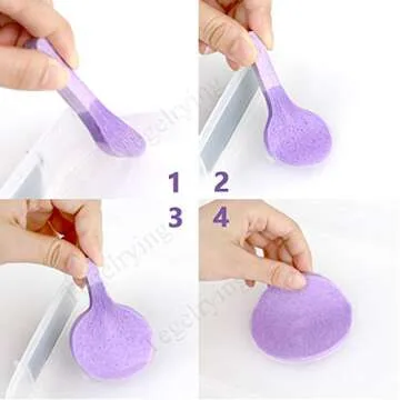 Facial Sponge Compressed,120 Count PVA Professional Makeup Removal Round Face Wash Sponges Spa Pads Exfoliating Cleansing for Women,Purple