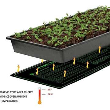 iPower 10" x 20" Waterproof Durable Seedling Heat Mat Warm Hydroponic Plant for Indoor Gardening Germination Starting