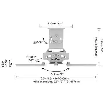 QualGear PRB-717-Wht Ceiling Mount Projector Accessory