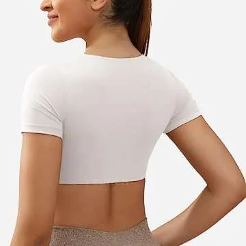 Stylish YEOREO Kyla Workout Crop Top with Padded Bra