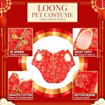 LEIFIDE Lunar New Year Dog Costume Cheongsam Vest