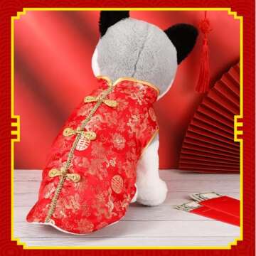 LEIFIDE Lunar New Year Dog Costume Cheongsam Vest