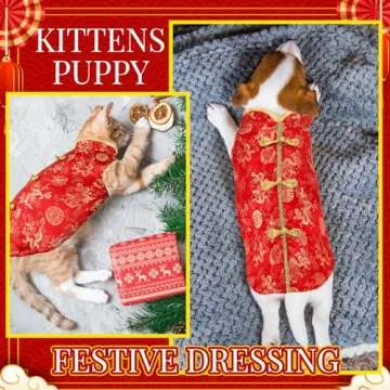 LEIFIDE Lunar New Year Dog Costume Cheongsam Vest