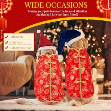LEIFIDE Lunar New Year Dog Costume Cheongsam Vest