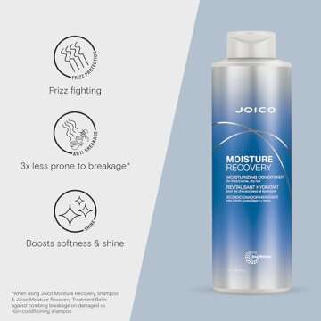 Joico Moisture Recovery Moisturizing Conditioner | For Thick, Coarse, Dry Hair | Restore Moisture, Smoothness, Strength, & Elasticity | Reduce Breakage | With Jojoba Oil & Shea Butter | 33.8 Fl Oz