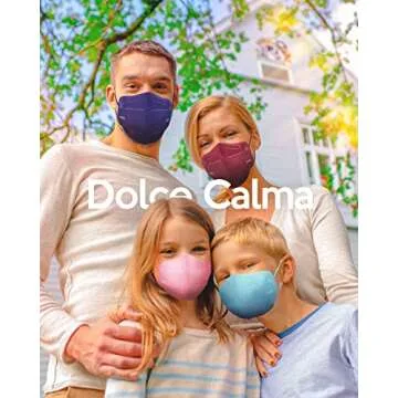 Dolce Calma KN95 Face Mask, 25 Pack, 5 Layer, Multicolor, Gray, Royal Blue, Light Blue, Pink, Maroon, Individually Wrapped Filter Efficiency≥95%