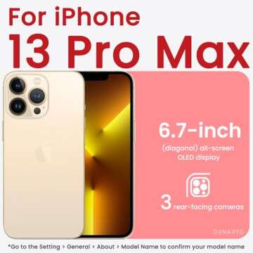 ORNARTO Compatible with iPhone 13 Pro Max Case 6.7", Slim Liquid Silicone 3 Layers Full Covered Soft...