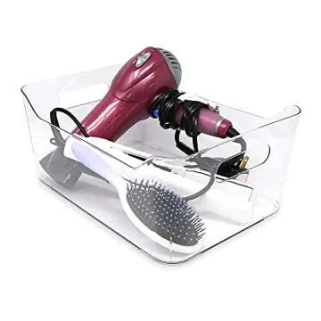 Isaac Jacobs 2-Pack Large Clear Storage Bins with Handles