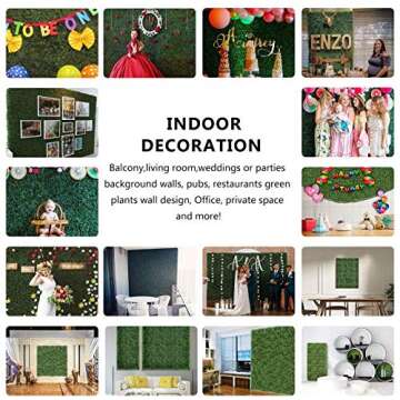 ULAND Artificial Boxwood Hedges Panels, Artificial Fence Privacy Fence Screen, Weddings or Parties Background Walls, Pubs Restaurants Green Plants Wall,Garden Outdoor Decor 20" x 20",12Pcs(A001-12)