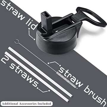 Vmini Water Bottle - Insulated, Stainless Steel with Straw Lid