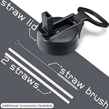 Vmini Water Bottle - Insulated, Stainless Steel with Straw Lid