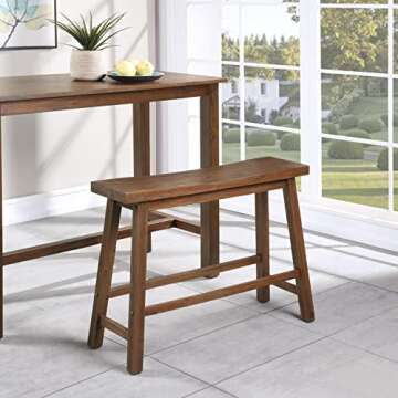 Boraam Sonoma Bench - Eco-Friendly Rubberwood, Rustic Style and Ergonomic Comfort
