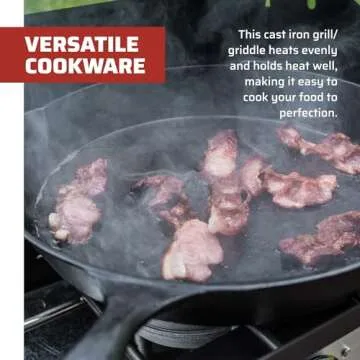 Camp Chef 14" Seasoned Cast Iron Skillet - Cast Iron Pan for Camping & Cooking - Ready-to-Use Seasoned Cast Iron Pan - Dual Pour Spouts - Durable Camping Essentials